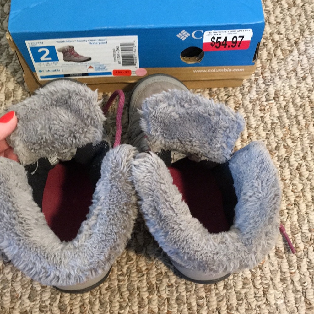 Columbia snow boots grey pink 2 - Picture 7 of 11
